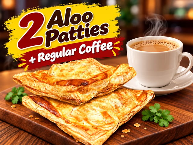 2 Potato Puffs + Regular Coffee.