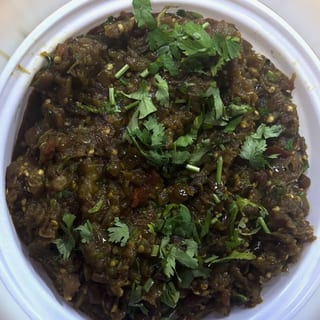 Baigan Bharta (vegan) - Mashed Eggplant Full
